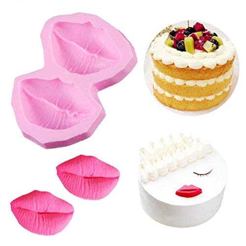 Sexy Lippen-Form-silikon-Form-Kuchen-Dekoration-Fondant-plätzchen Werkzeuge 3D Silikon-Form-zuckermasse Candy Kitchen Gebäck Backen 2st von BYFRI