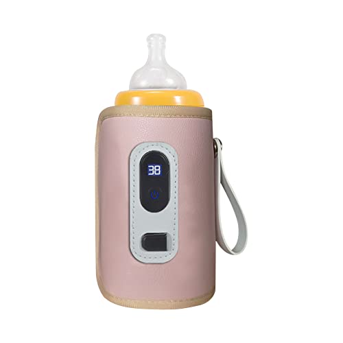 BYNYXI USB Baby Flaschenwärmer Tasche, tragbare Milchflaschenwärmer 5-Gang Temperatureinstellung Milchflasche Unterwegs Baby Flaschen Wärmer Babykostwärmer Babyflaschenwärmer für Reisen Outdoor von BYNYXI