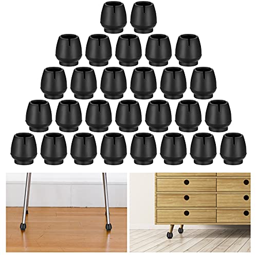 28 Stück Gummi Stuhlbeinkappen runde Stuhl Kappen Füße Pads Tischbein-Kappen Möbelbeinkappen, Schwarzer Stuhlbeinschutz für Lärmschutz Kappen für Möbel(12-16MM) von Bateya