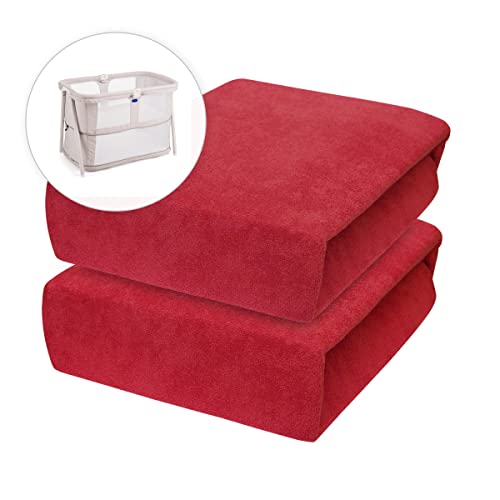2 x Baby Comfort Frottee Spannbettlaken für 95 x 65 cm Reisebett Matratze (rot) von Baby Comfort