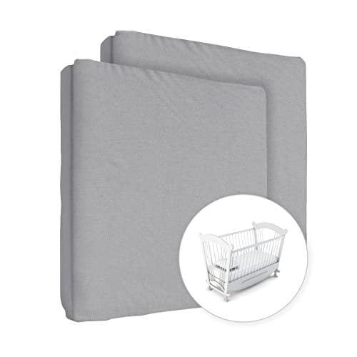 2X Jersey 100% Baumwolle Spannbettlaken für 90x50cm Baby Co-Sleeping Kinderbett Matratze (Grau) von Baby Comfort