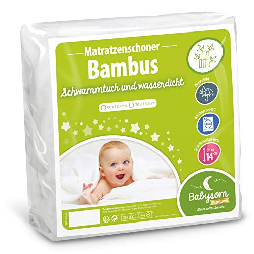 Babysom - Baby Matratzenschoner | Kinder Matratzenauflage - Bambus - 70x140 cm - Naturfaser - Wasserdicht - Sanft und atmungsaktiv von Babysom