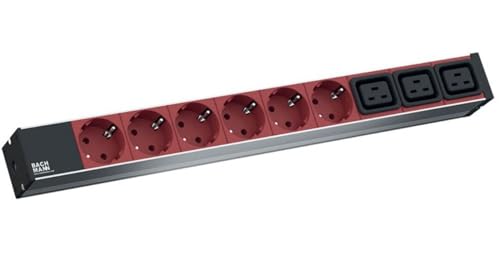 BACHMANN IT PDU Alu 1HE 6X Schutzkontakt 3X C19, Zuleitung mit Stecker C20, schwarz von Bachmann