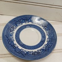 1 Ersatz Churchill Blue Willow Unterteller Swirl Muster Staffordshire England. Zustand Ist in Gutem Keine Chips Oder Risse von BacktoyouShop