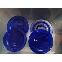 4 Vintage Kobalt Blau Glas Salatteller 8" Brotteller in Gutem Zustand Aber Haben Einige Kratzer Bitte Auf Bild Schauen | 5 von BacktoyouShop