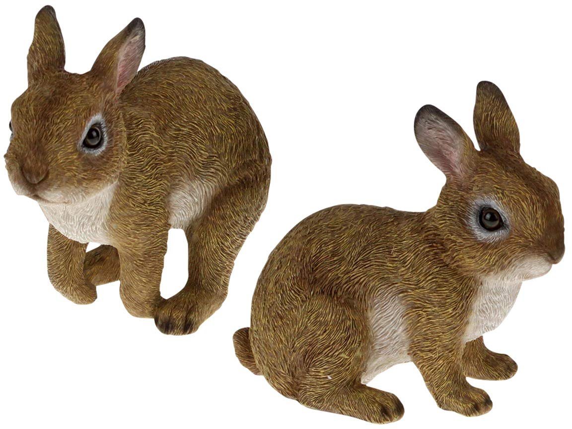 Bada Bing Dekofigur 2er Set Dekofigur Hasen aus Polyresin Kaninchen (2 St), Detailliert gearbeitet von Bada Bing