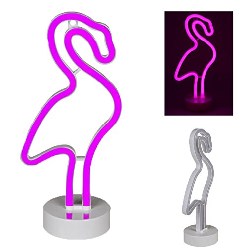 Bada Bing LED Neonlicht Flamingo Stimmungslicht Leuchtreklame Neonröhren Optik Tischlampe Tischdeko Trend 72 von Bada Bing