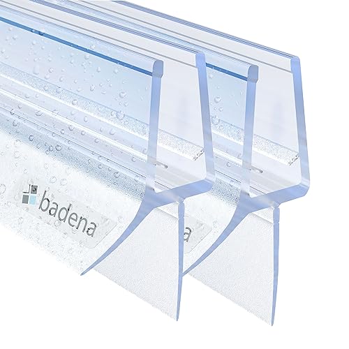 Badena® Duschdichtungen für Duschtüren 4mm 5mm I 2x 100cm Ersatzdichtung für Glastür I Duschtürdichtung mit Dichtlippe I Dichtung Duschwand Badewanne Duschkabine I Duschabdichtung transparent von Badena