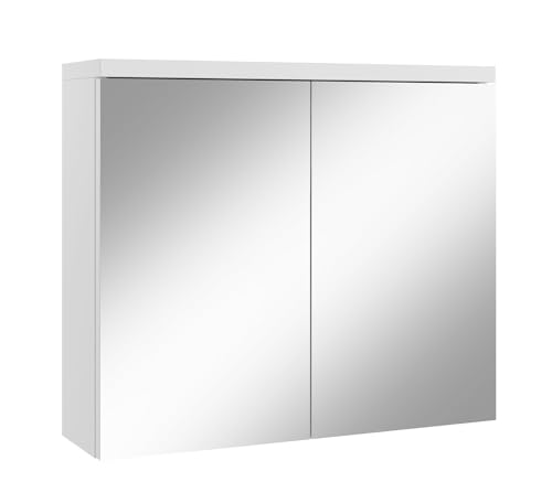 Badezimmer Spiegelschrank Toledo 80cm Weiß – Stauraum Unterschrank Möbel Zwei Türen Badschrank von Badplaats B.V.