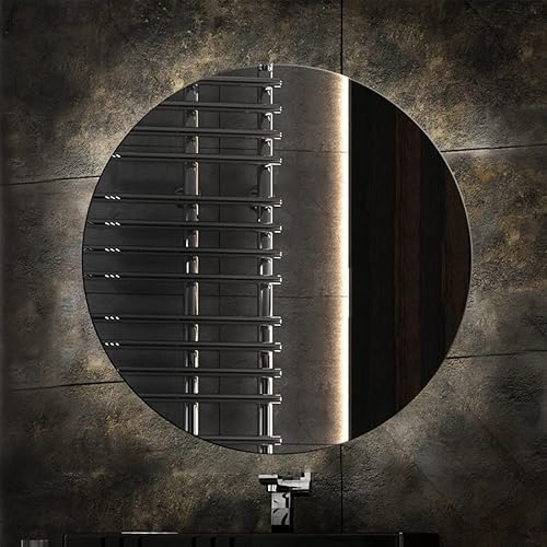 DEKOLED - Badspiegel mit Beleuchtung Rund 60 cm I Runder Badezimmerspiegel mit Beleuchtung I Spiegel Bad I Bad Spiegel mit Licht - Lampe zirka 4000K von Badspiegeldesign