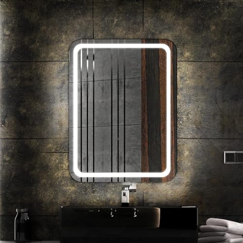 LEDTWIX - Badspiegel mit Beleuchtung 50x60 cm I Badezimmerspiegel mit Beleuchtung I Spiegel Bad I Bad Spiegel mit Licht - Lampe zirka 4000K von Badspiegeldesign