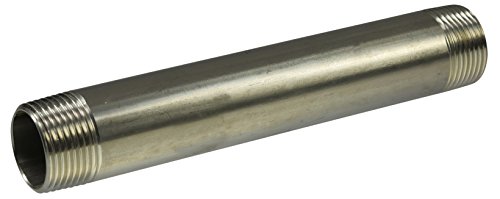 Badtke Edelstahl Rohrdoppelnippel Sonderlänge, Werkstoff 1.4571, 1 1/4" x 230 mm von Badtke Edelstahl