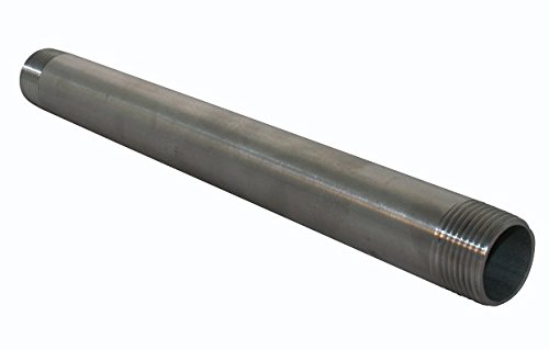 Badtke Edelstahl Rohrdoppelnippel Sonderlänge ähnlich EN 10241/DIN 2982, Werkstoff 1.4571 1 1/2" x 150 mm von Badtke Edelstahl