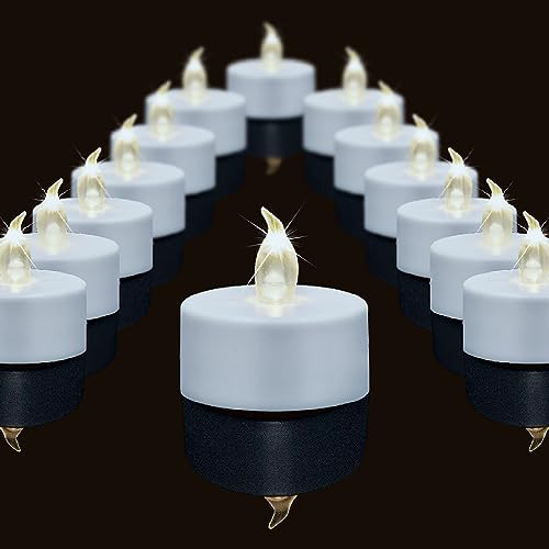 Baikaraer Batteriebetriebene Teelichter, 100 Stück, Flammenlose Flackernde LED-Kerzen, über 200 Stunden, Künstliche Elektrische Teelichter Für Hochzeiten,Weihnachten,Tischdekorationen (Warm Weiß) von Baikaraer