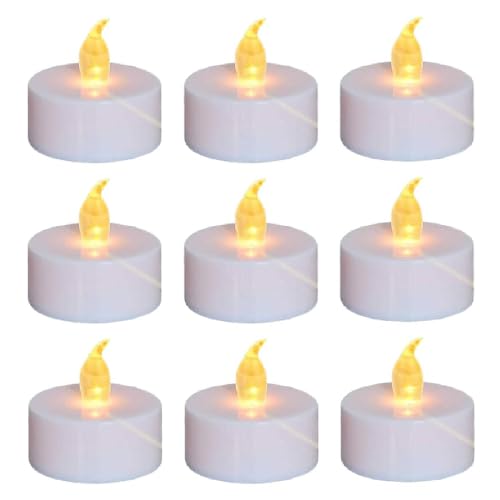 Baikaraer LED Teelichter, 100Stück Batteriebetriebene Flammenlose Flackernde Kerzen,über 200 Stunden Künstliche Elektrische Gefälschte Teelichter,Für Hochzeiten,Weihnachten Tischdekoration (Warm Gelb) von Baikaraer