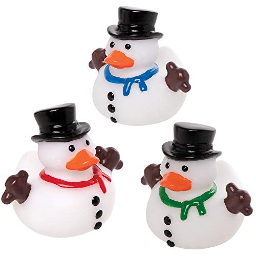 Baker Ross AX367 Schneemann-Gummienten, 6 Stück, Spielzeug für Kinder, ideal für Nikolaus oder als Partytütenfüller für Kinder von Baker Ross