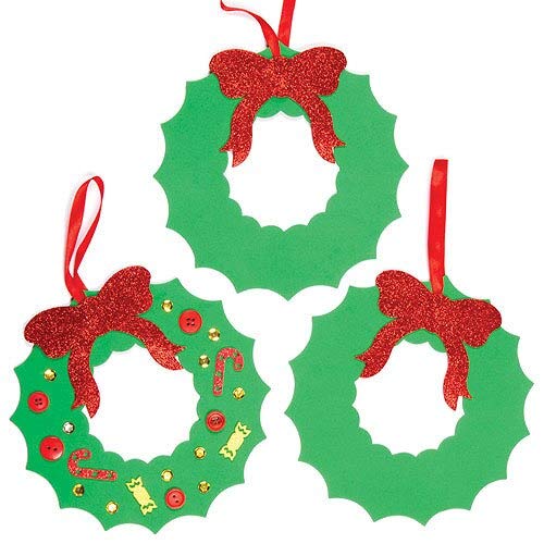 Baker Ross EF423 Schaumstoffkranz Rohlinge — Kreative Weihnachtskunst und Bastelbedarf für Kinder zum Basteln und Dekorieren (6 Stück), Sortiert von Baker Ross