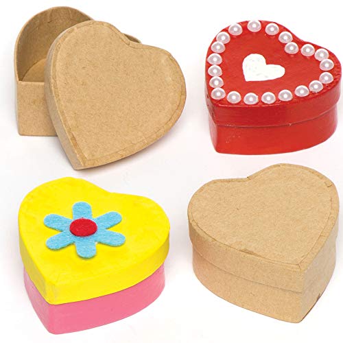 Baker Ross Herzförmige Schachteln zum Basteln für Kinder für kleine Geschenke zum Valentinstag und Muttertag (8 Stück), Braun von Baker Ross