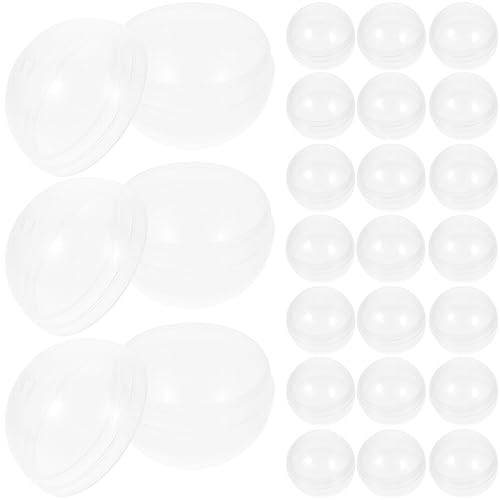 Baluue 50 Stück Transparente Gashapon-Schale Klare Behälter Überraschen Kugeln Durchsichtig Befüllbare Kapsel Süßigkeiten- -behälter Partyartikel-kapseln Runden Kind Handy Plastik von Baluue