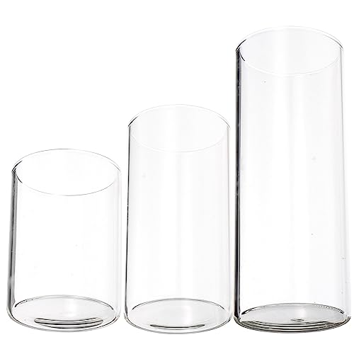 Baluue Weihnachten Kerzenhalter Kerzenständer Glas Vase Teelichter Set Vintage Deko für Heimdekoration, Hochzeiten, Partys & Tischdekoration Kerzen Glasbehälter 3 Stück von Baluue