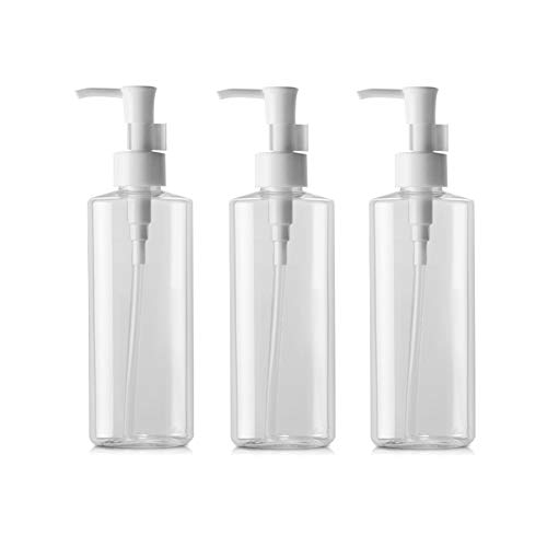 3 Stück Kunststoff Transparent Flach Shampoo Lotion Pumpe Flaschen Kosmetik Creme Reinigung Öl Behälter Spender Reise Flaschen für Reisen Camping von Bamboopack
