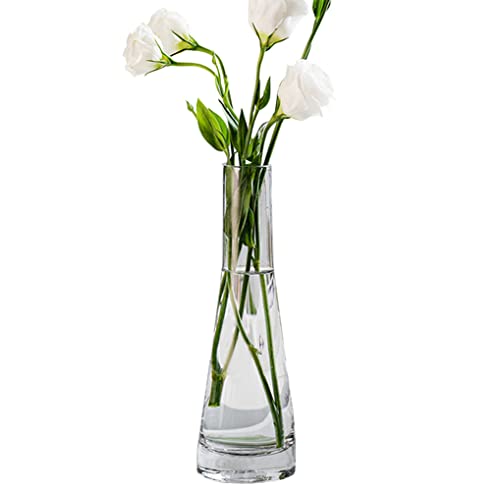 Handgefertigte Vase aus geblasenem Glas, klare Blumenknospenvase, einzelner Stiel, dekorative Glasvase, Flaschen, Herzstück für Hochzeit, Party, Zuhause und Büro (transparent) von Bamboopack