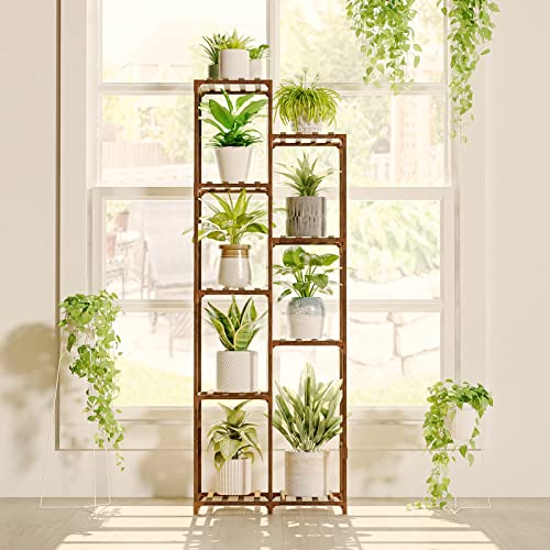 Bamworld 157,5 cm hoher Pflanzenständer für Zimmerpflanzen, Eckpflanzenregal, Blumenständer für Wohnzimmer, Balkon und Garten von Bamworld