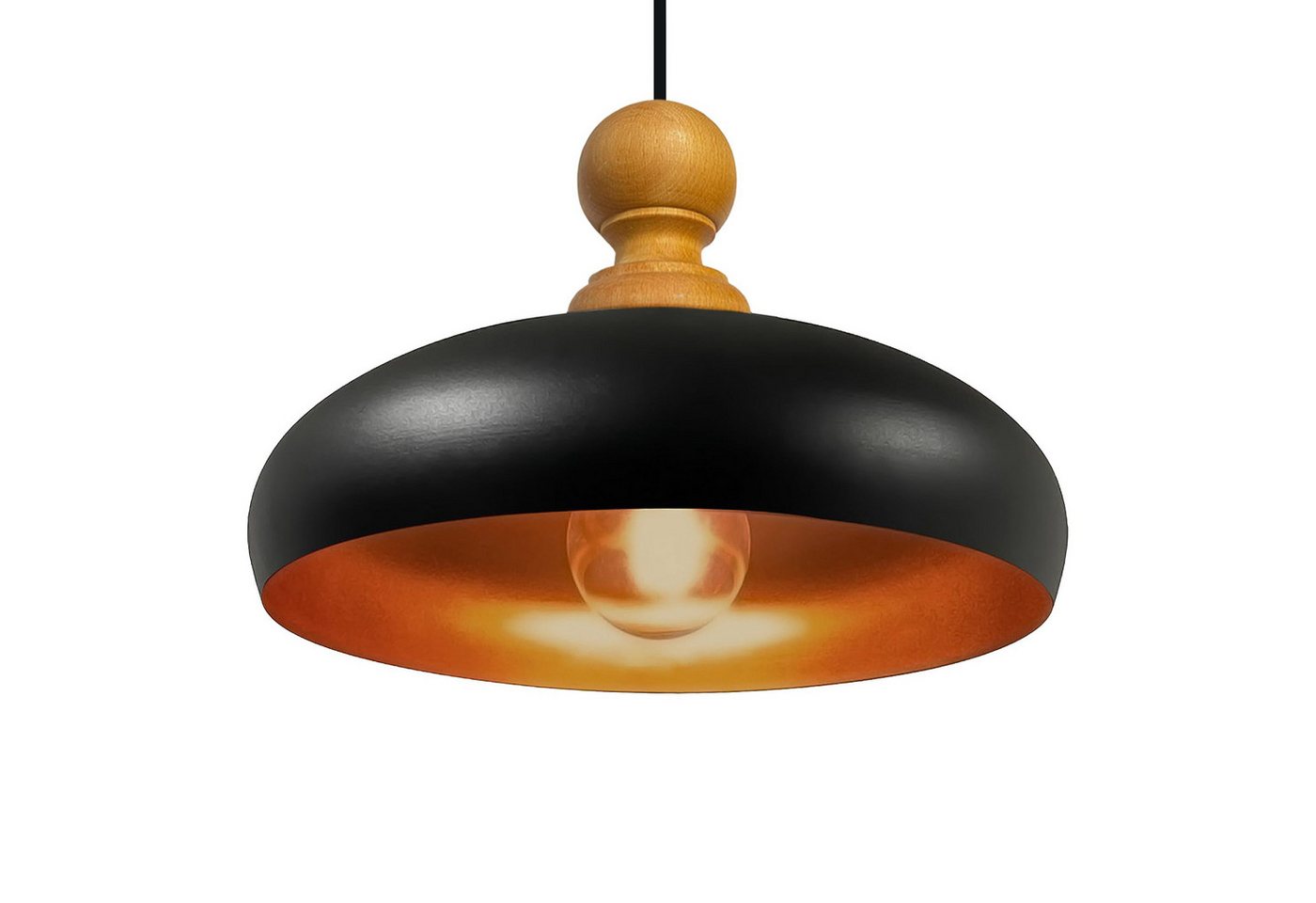 Bamyum Pendelleuchte Androa Deckenlampe Ø40 cm Lampe 1-flammig Deckenleuchte Holz, ohne Leuchtmittel von Bamyum