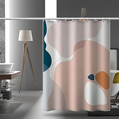 Banemi Duschvorhang Wasserdicht, Clofy Duschvorhänge Morandi Farbe Art Farbblock Polyestergewebe Waschbare und Rostfreie Ösen 80X180cm von Banemi