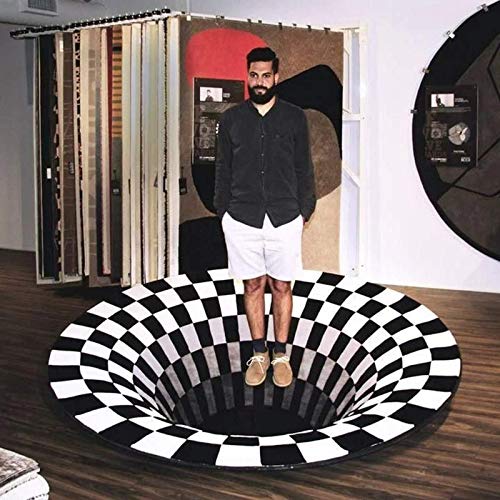 Bangyao 3D Teppich Optische Täuschung Illusionsteppich Vortex Carpet 3D Bodenloses Loch Zotteliger Teppich Teppich Für Wohnzimmer Schlafzimmer Esszimmer Fußmatte Küchenfußmatten von Bangyao