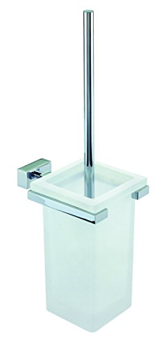 Baño Diseño Lineas WC-Bürstenhalter, Glas, Edelstahl, glänzend verchromt von Baño Diseño