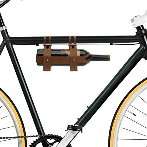 Bar Amigos Fahrrad-Weinflaschenhalter aus Leder, ideal für Radfahrer, für ein Picknick oder einen Tagesausflug von Bar Amigos