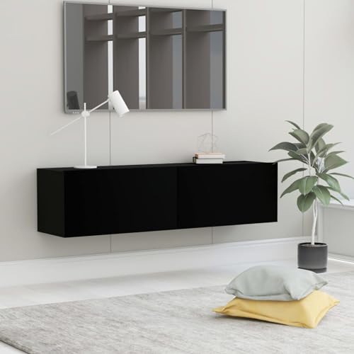 BaraSh TV-Schrank Schwarz 120x30x30 cm Holzwerkstoff Sideboard Wohnzimmer T Lowboard Wohnzimmer MöBel Fernseher Kommode von BaraSh