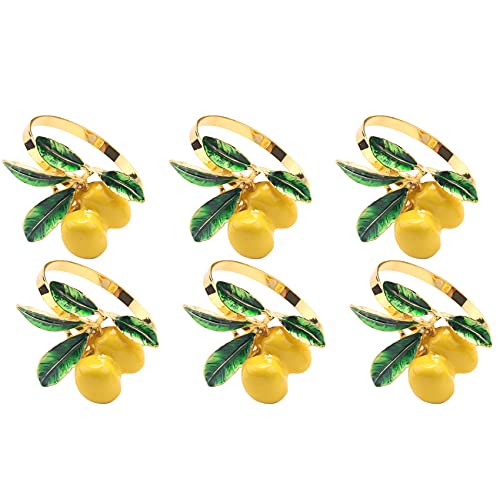 Barabesty 6 PCS Zitronenserviettenring Serviettenring Tischdekoration Gold von Barabesty