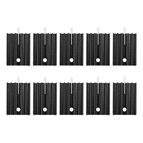 Barabesty Kühlkörper aus Aluminium, 21 x 15 x 11 mm, für TO-220 Mosfet-Transistoren, Schwarz, 10 Stück von Barabesty