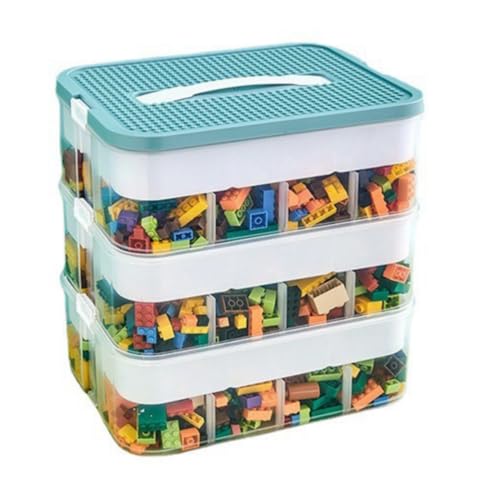 Barlezy Aufbewahrungsbox Spielzeug Aufbewahrung stapelboxen，3 Stufen Stapelboxen，Transparent stapelbar für Spielzeug Aufbewahrung von Barlezy