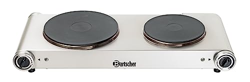 Bartscher BA. a150.310 Elektrische Herdplatte mit 2 Platten Edelstahl 53,5 x 22,5 x 9 cm von Bartscher