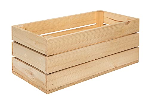 BAS Holzkiste Aufbewahrungskiste aus Holz | Naturholz rechteckig 40x20x17 cm | Dekorative Aufbewahrugsbox | Blumentopf Pflanzentopf zum Dekorieren | Deko- & Möbelkiste von BAS