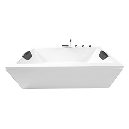 Basera® Badewanne Naxos mit Wasserfall, LED-Ambiente und Kopfstützen von Basera