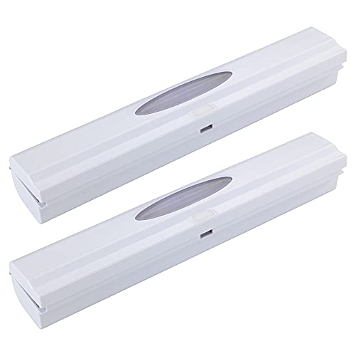 Folienschneider Press & Cut für Alu- oder Frischhaltefolie mit praktischem Sichtfenster, 2er Set (Weiß) von Basera