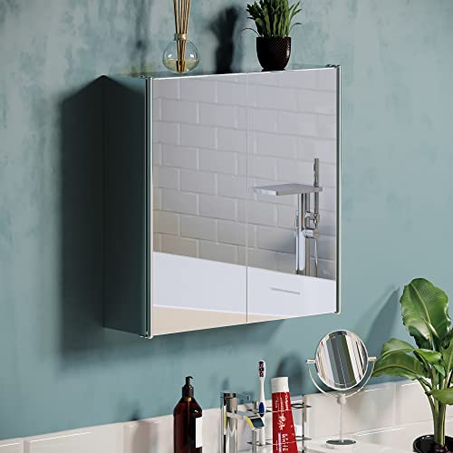 Vida Designs Tiano Badezimmer-Spiegelschrank, 2 Türen, Wandmontage, Edelstahl, moderner Aufbewahrungsschrank von Bath Vida
