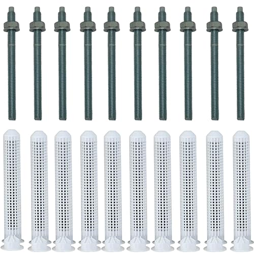 BATIFIX Verbundmörtel Montageset I 10 Ankerstangen M12x160 mm + 10 Siebhülsen Ø16x130 mm I Schwerlast-Anker I Schwerlast-dübel I Verbundanker von BATIFIX