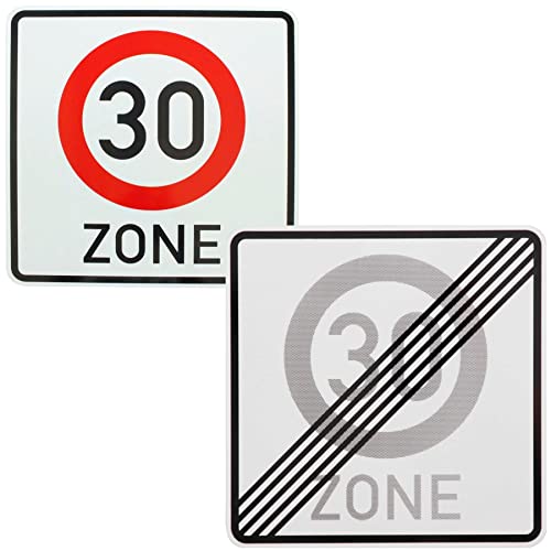 Original 2 x Verkehrsschild Nr. 274.2 Ende 30 Zone 274.1 30 Zone Verkehrszeichen Straßenschild Schilder Straßenverkehr Schild 600 mm nach StVO mit RAL von BauSupermarkt24