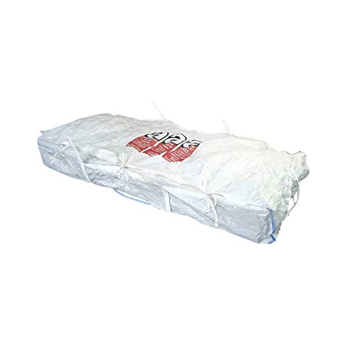 Big Bag Asbest - Plattenbag 320 x 125 x 30 cm, Schürze 3-seitig + Deckel, mit Asbest-Warndruck, beschichtet, uv-stabilisiert, 4 Hebeschlaufen, SWL 1500 kg, SF 5:1 von Bauhandel33