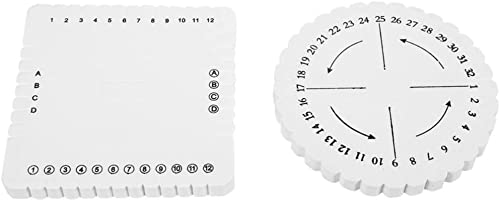 Baverta Flechtscheibe - Runde quadratische Webscheibe Platte handgefertigt Kumihimo Perlenschnur Scheibe 2St(1*Round 1*Square-Weiß) von Baverta