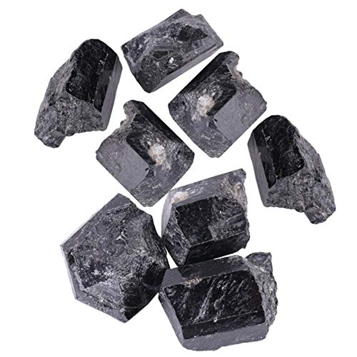 Baverta Kristallstein - Turmalin Rough Rock Natürlicher schwarzer Quarzkristall Turmalin Rough Rock Mineral Heilstein 1 Stck von Baverta