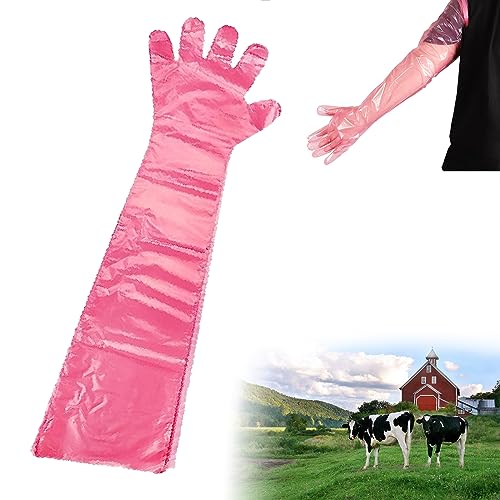 Langarm Veterinär Handschuh,Extrem Dehnbare Einweghandschuhe,Handschuhe zur Viehbesamung,Einweg Weichplastikfolie Handschuhe,Latex Fingerlinge,Veterinärhandschuhe Extra Lange Stulpe 90 cm,30pcs von Bavooty