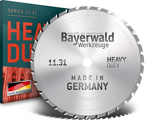 Bayerwald - HM Kreissägeblatt - Ø 160 mm x 3 mm x 20 mm | Flachzahn mit Fase (12 Zähne) | Nebenlöcher: 2/6/32 |"NAGELFEST" für extremen Einsatz auf Baustellen von QUALITÄT AUS DEUTSCHLAND Bayerwald Werkzeuge