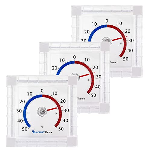 3 Stück Fensterthermometer selbstklebend analog Außen Fenster Thermometer Set von Bayram