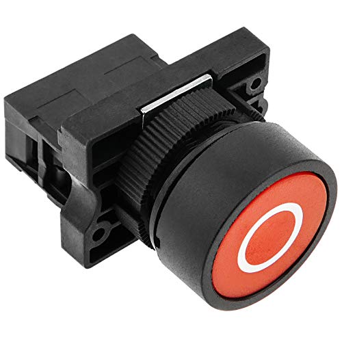 BeMatik - Momentanschalter 22 mm 1NO 400V 10A normal offen rot ausschalten (BU012) von BEMATIK.COM